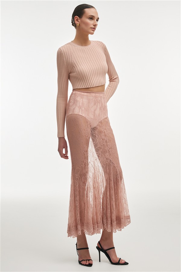 NR FEMME KNITTED CROP TOP PINK